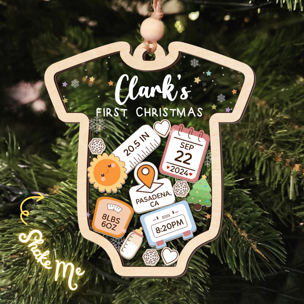 Personalized Baby 1st Christmas Ornament, Baby's First Christmas Ornament 2024 CF143 - Kindlytoys