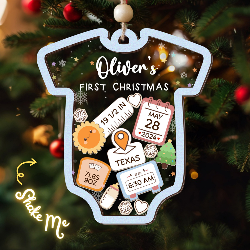 Personalized Baby 1st Christmas Ornament, Baby's First Christmas Ornament 2024 CF143 - Kindlytoys