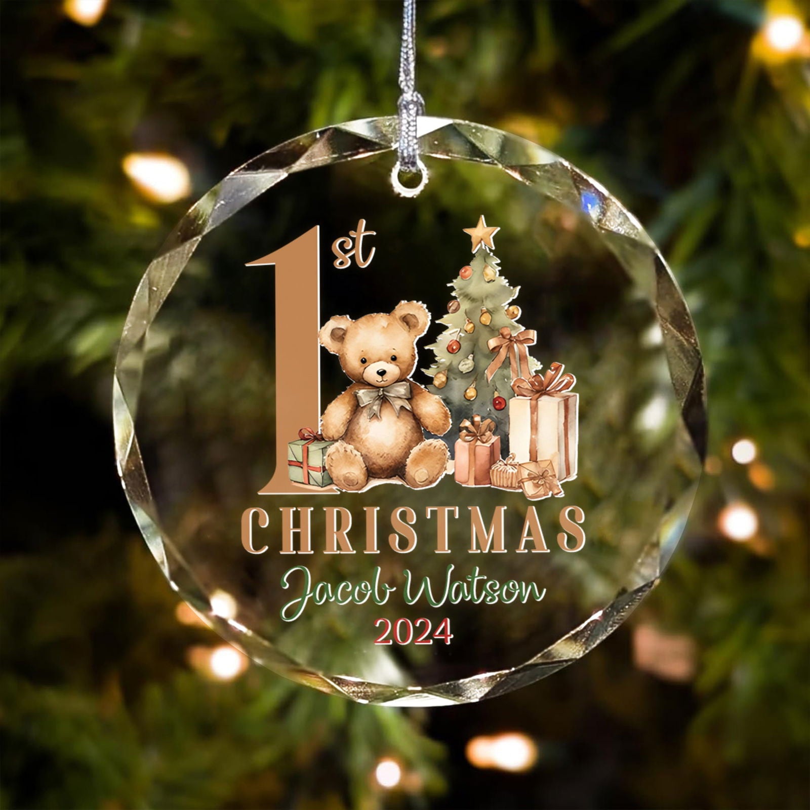 Personalized Baby Ornament, Personalized Woodland Creatures, Baby Bear Ornament, Holiday Keepsake Ornament, New Baby Gift GX02-19 - Kindlytoys