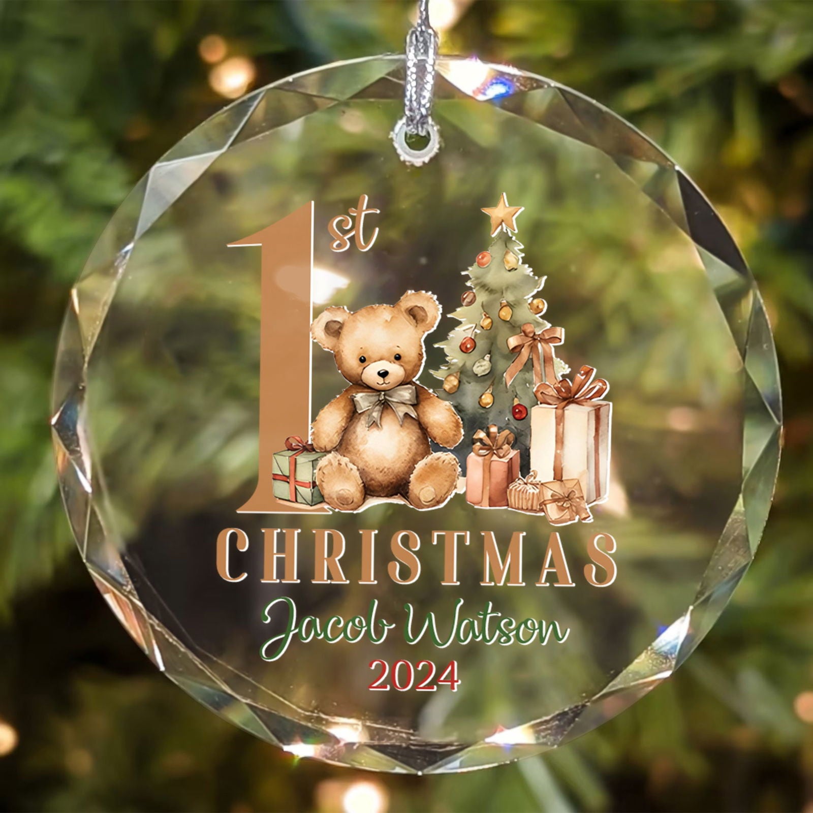 Personalized Baby Ornament, Personalized Woodland Creatures, Baby Bear Ornament, Holiday Keepsake Ornament, New Baby Gift GX02-19 - Kindlytoys