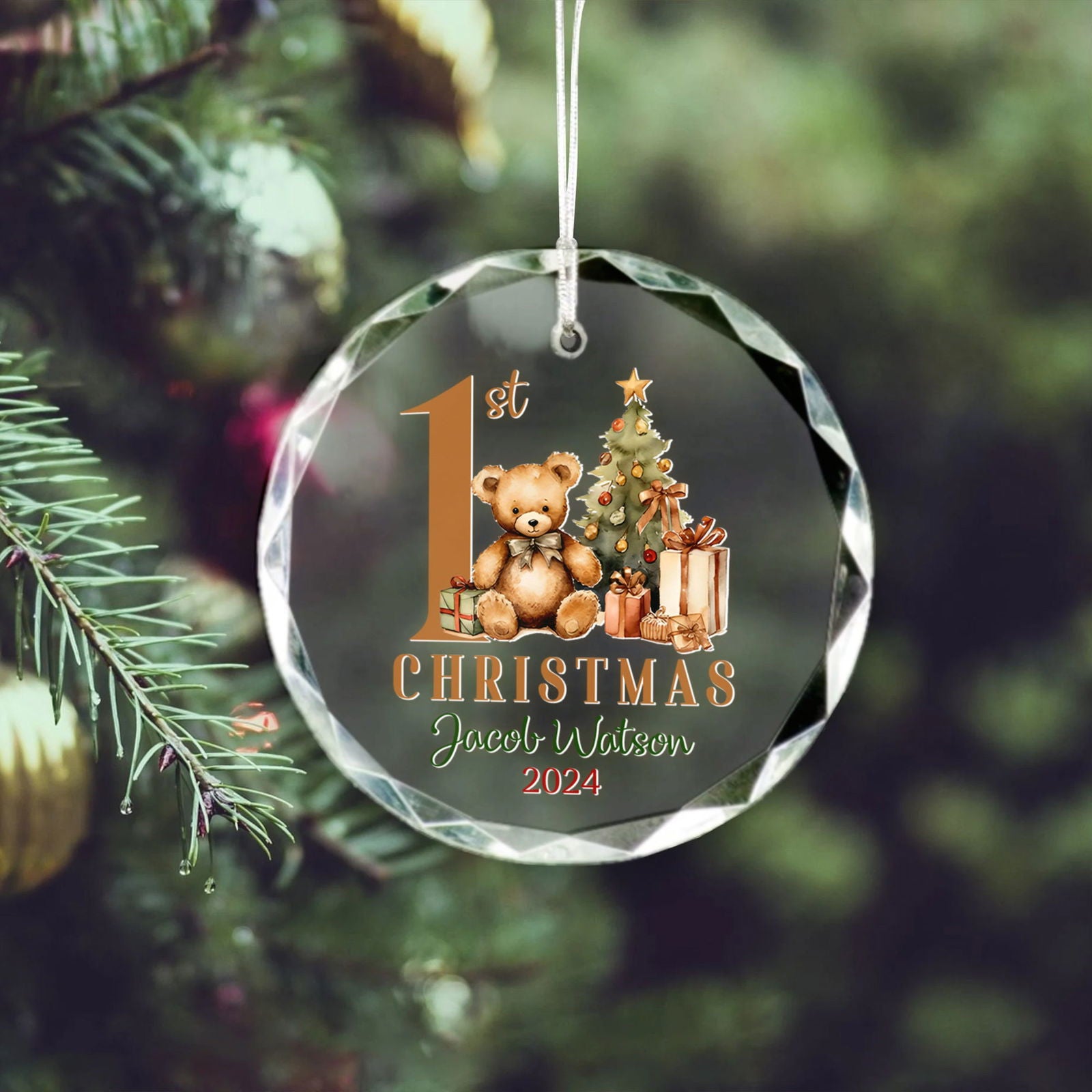 Personalized Baby Ornament, Personalized Woodland Creatures, Baby Bear Ornament, Holiday Keepsake Ornament, New Baby Gift GX02-19 - Kindlytoys