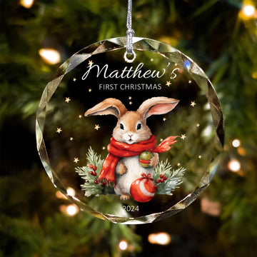 Personalized Baby's First Christmas Glass Ornament, Personalized Woodland Creatures GX02-23 - Kindlytoys