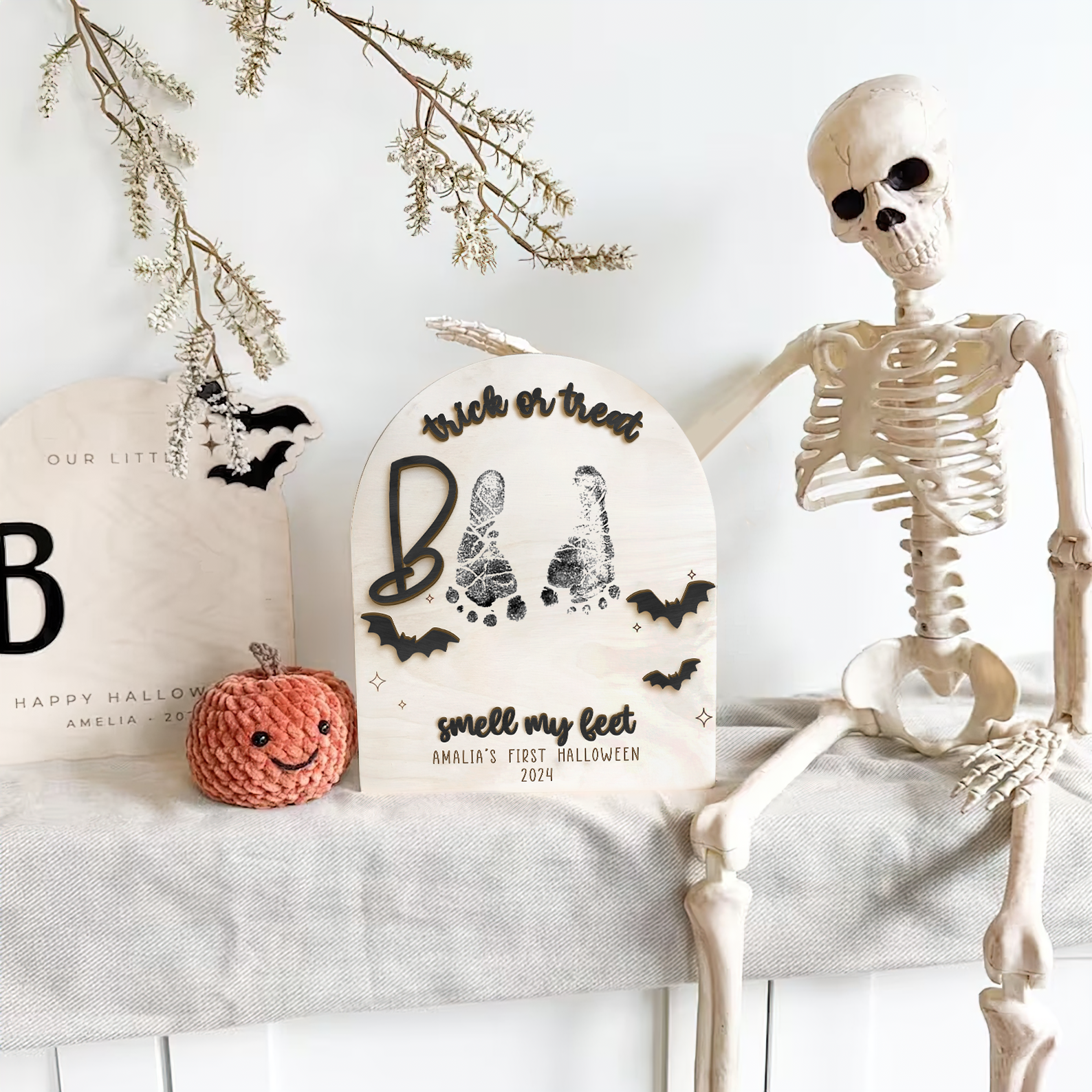 Personalized Baby's First Halloween Keepsake DIY Footprint Art FT23 - Kindlytoys