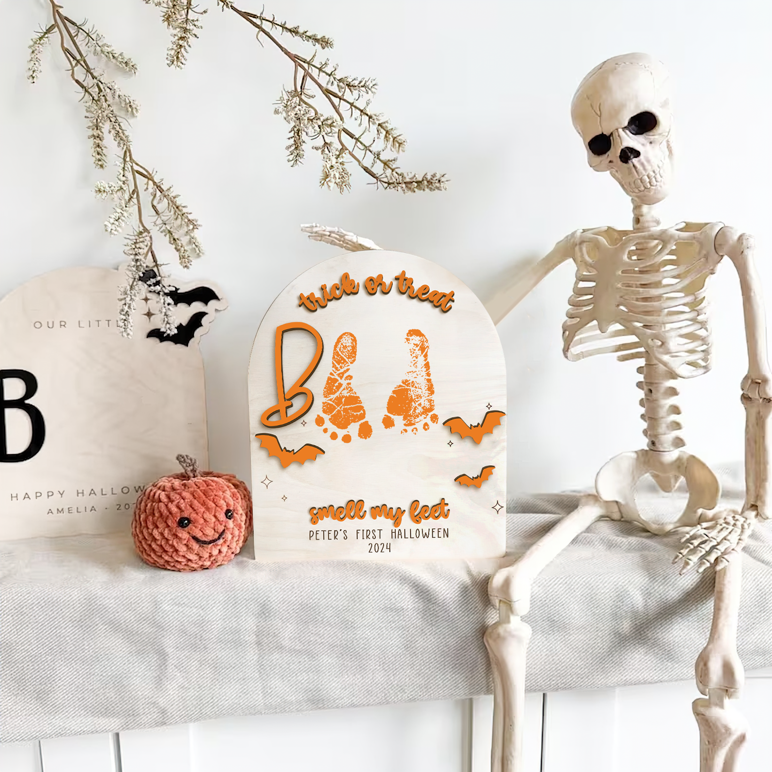 Personalized Baby's First Halloween Keepsake DIY Footprint Art FT23 - Kindlytoys