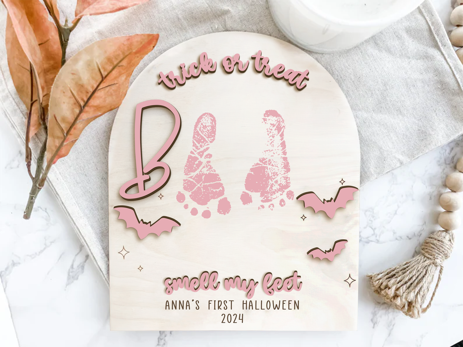 Personalized Baby's First Halloween Keepsake DIY Footprint Art FT23 - Kindlytoys