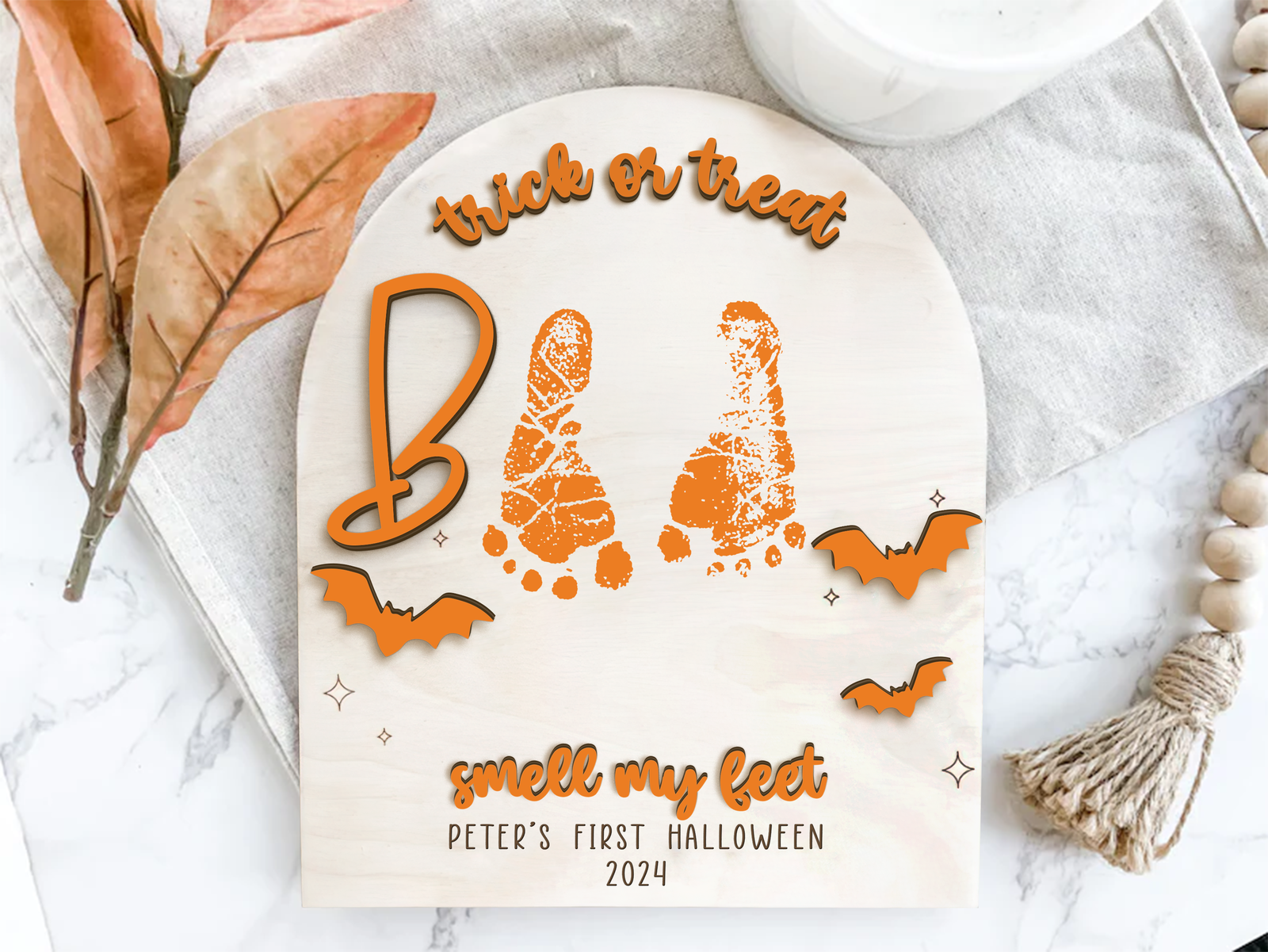 Personalized Baby's First Halloween Keepsake DIY Footprint Art FT23 - Kindlytoys