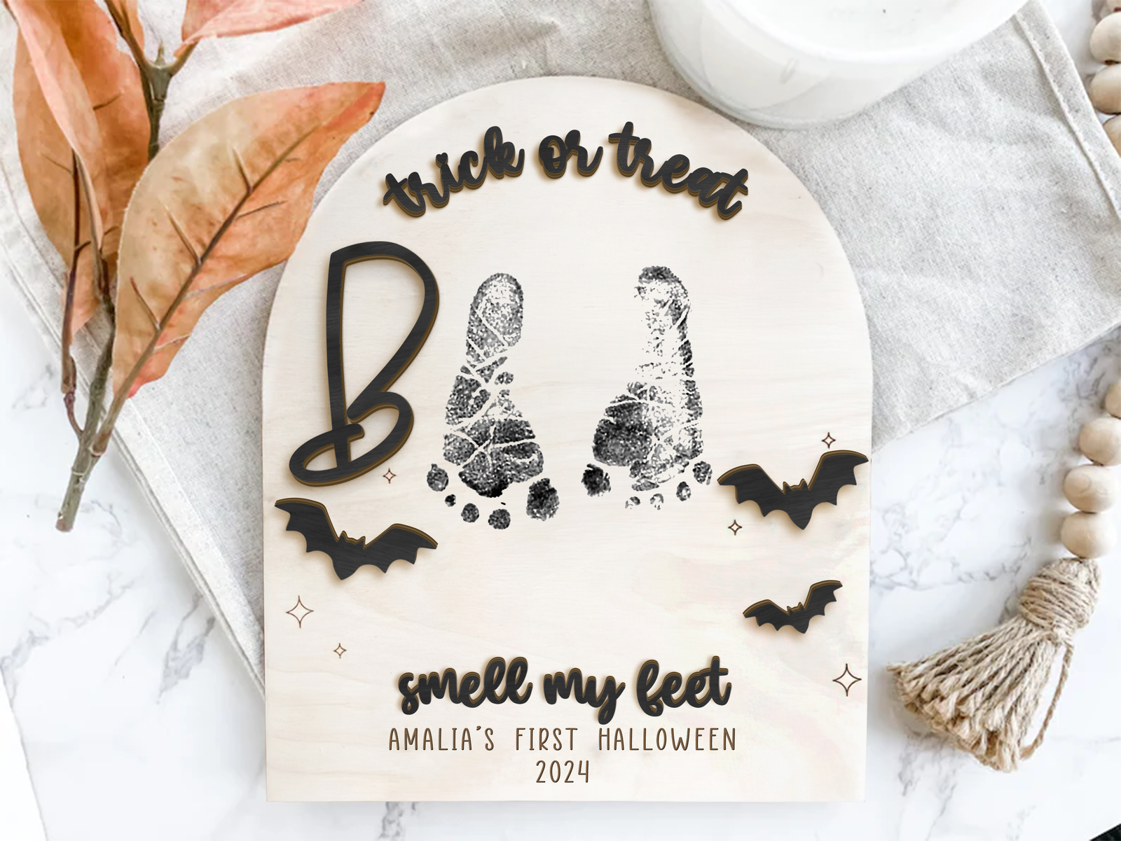 Personalized Baby's First Halloween Keepsake DIY Footprint Art FT23 - Kindlytoys