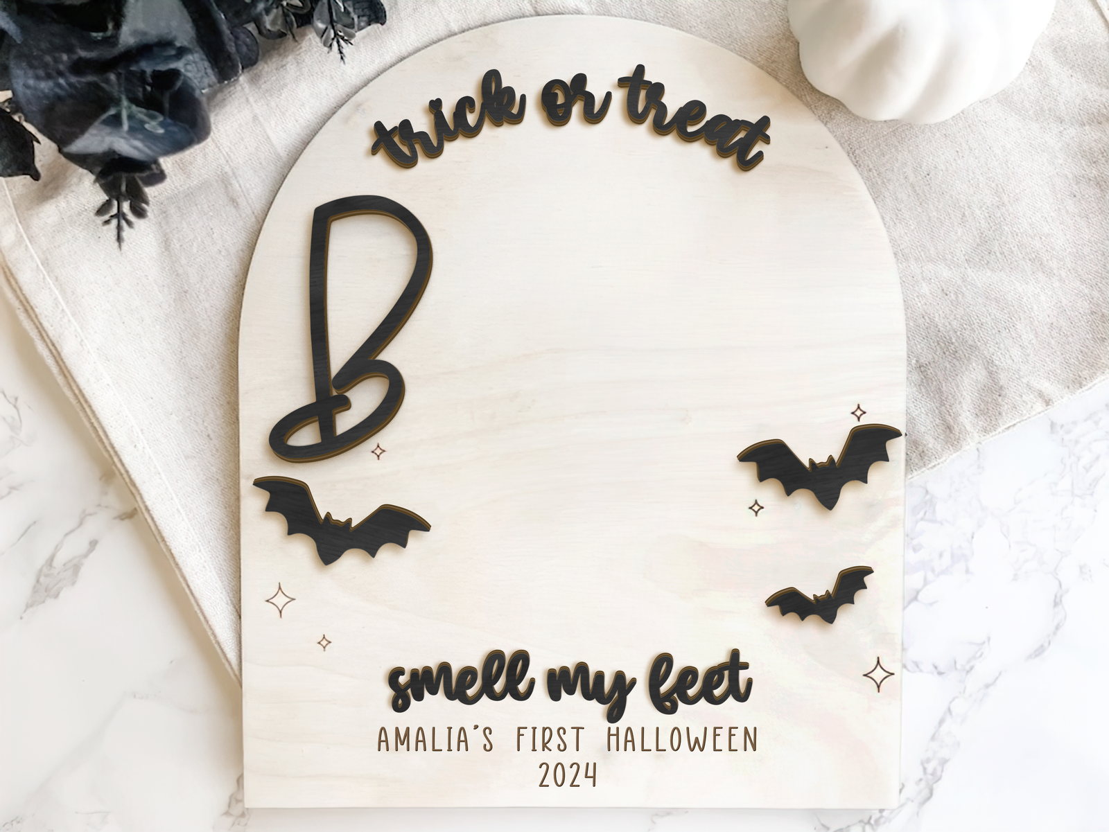 Personalized Baby's First Halloween Keepsake DIY Footprint Art FT23 - Kindlytoys