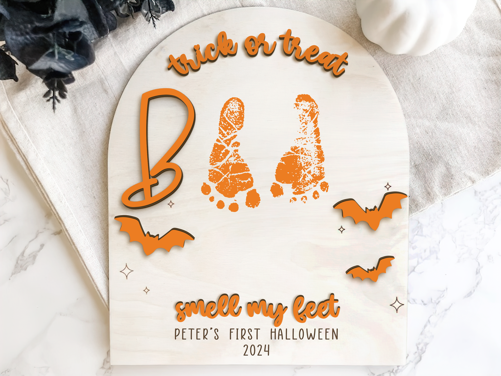 Personalized Baby's First Halloween Keepsake DIY Footprint Art FT23 - Kindlytoys