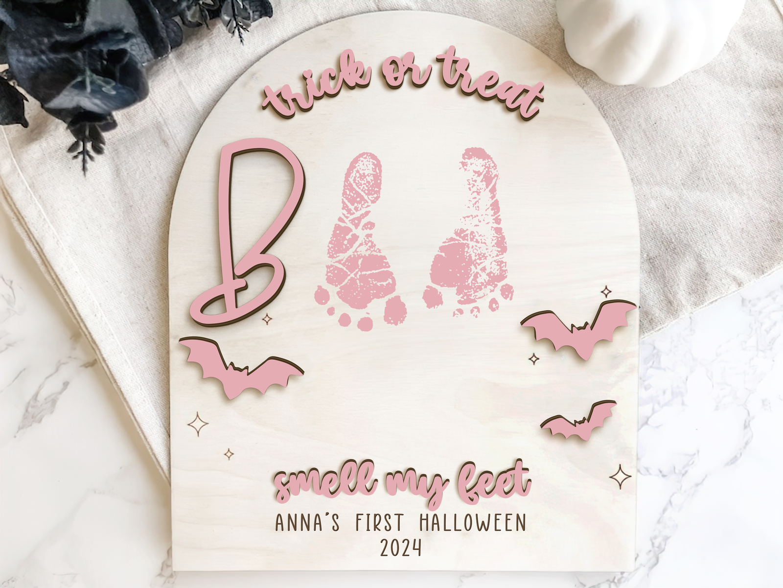 Personalized Baby's First Halloween Keepsake DIY Footprint Art FT23 - Kindlytoys