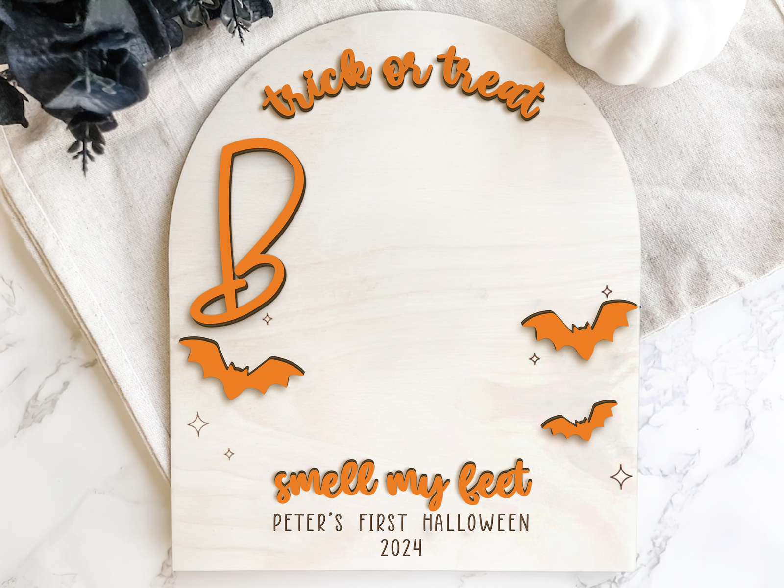 Personalized Baby's First Halloween Keepsake DIY Footprint Art FT23 - Kindlytoys