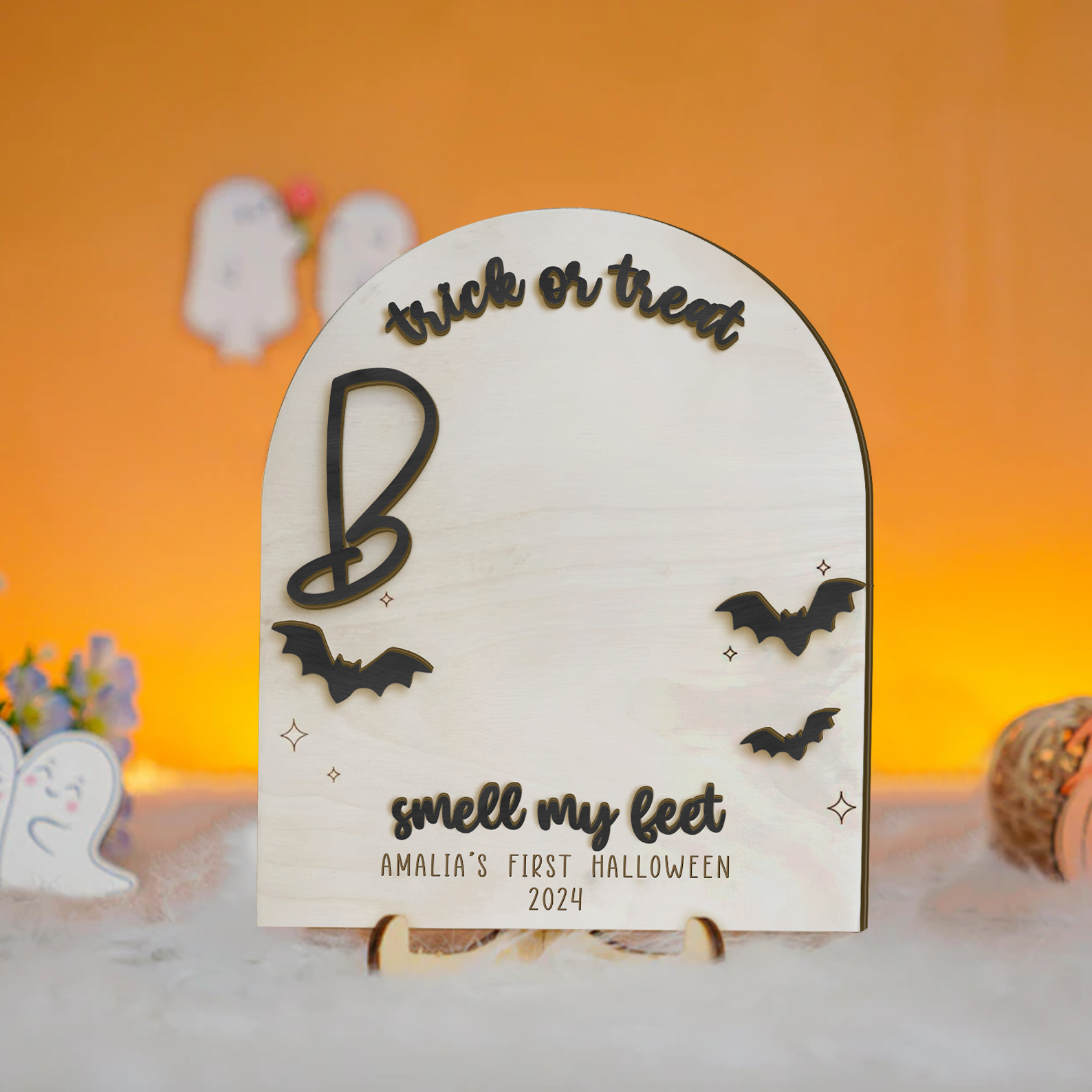 Personalized Baby's First Halloween Keepsake DIY Footprint Art FT23 - Kindlytoys