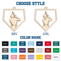 Personalized Baseball and Softball Wood Ornament 2 Layered Sports Ornament, Baseball Jersey Gift, CF433 - Kindlytoys