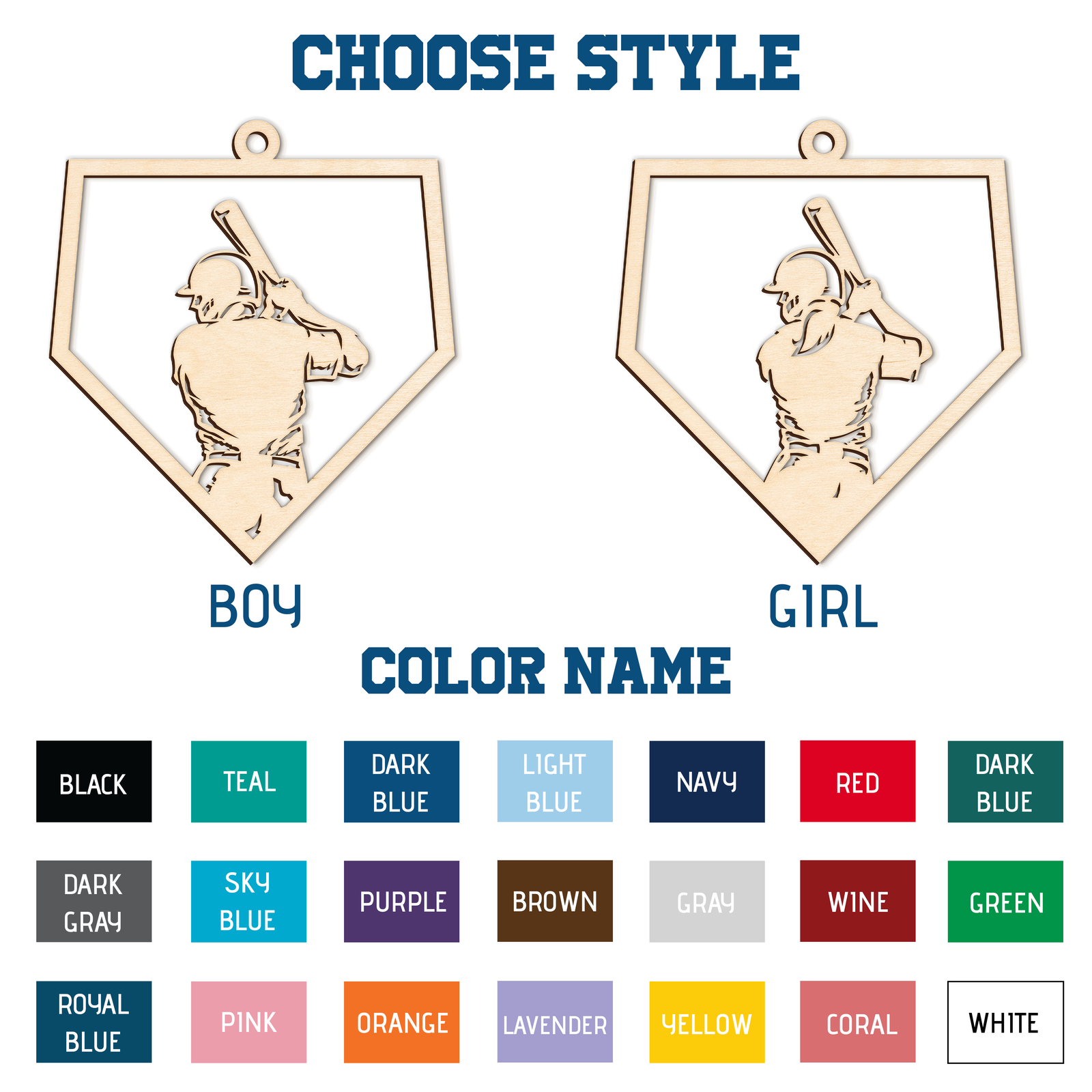 Personalized Baseball and Softball Wood Ornament 2 Layered Sports Ornament, Baseball Jersey Gift, CF433 - Kindlytoys