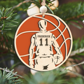 Personalized Basketball Christmas Ornament, Custom Basketball Player 2 Layered Wooden Ornament CF925 - Kindlytoys