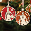 Personalized Basketball Christmas Ornament, Custom Basketball Player 2 Layered Wooden Ornament CF925 - Kindlytoys