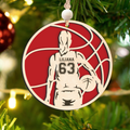 Personalized Basketball Christmas Ornament, Custom Basketball Player 2 Layered Wooden Ornament CF925 - Kindlytoys