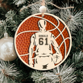 Personalized Basketball Christmas Ornament, Custom Basketball Player 2 Layered Wooden Ornament CF925 - Kindlytoys