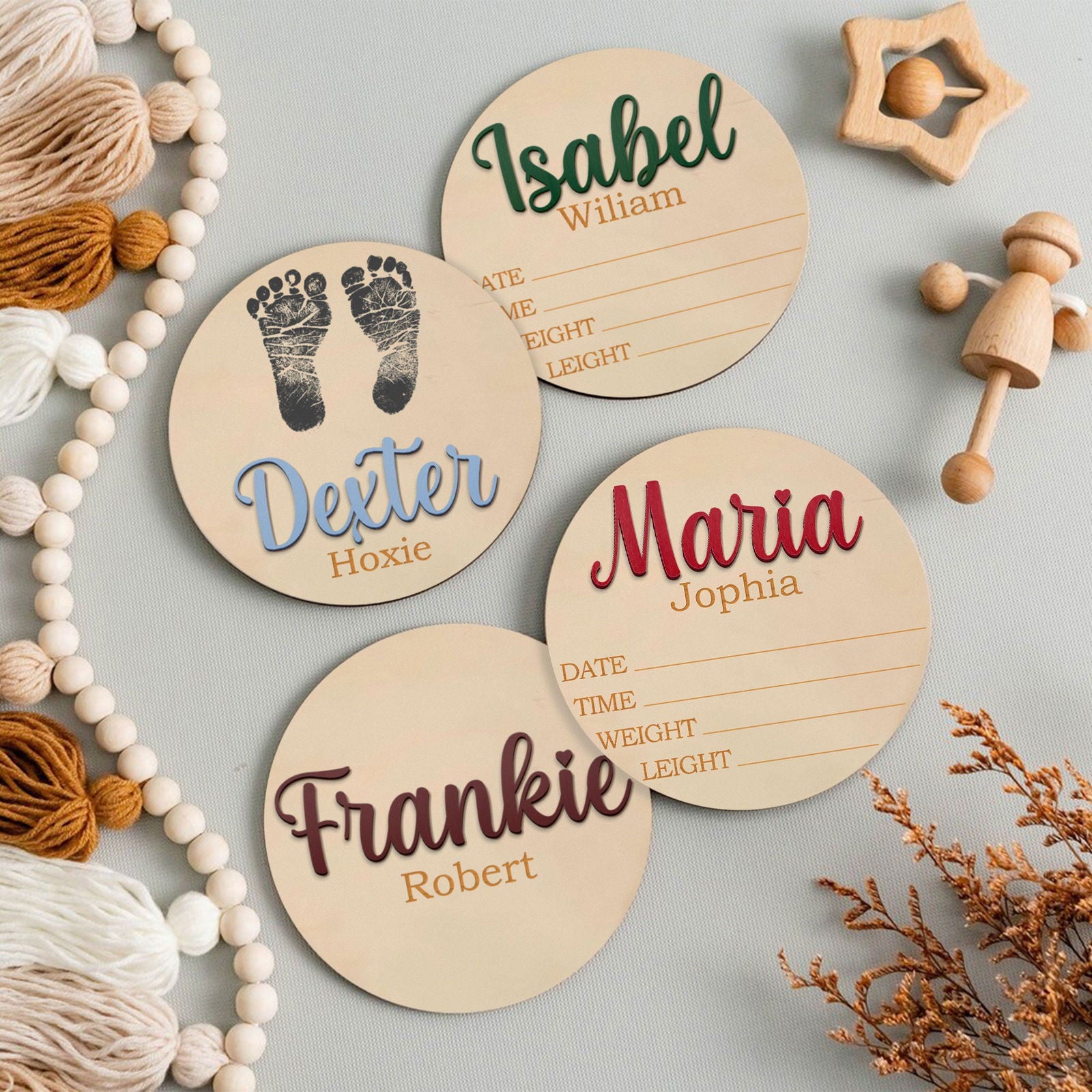Personalized Birth Announcement Sign, Newborn Birth Arrival Baby Name 3D Sign,Hello World Newborn Sign Baby Shower Gift BX02 - Kindlytoys