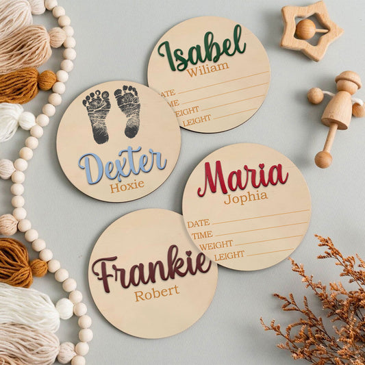 Personalized Birth Announcement Sign, Newborn Birth Arrival Baby Name 3D Sign,Hello World Newborn Sign Baby Shower Gift BX02 - Kindlytoys