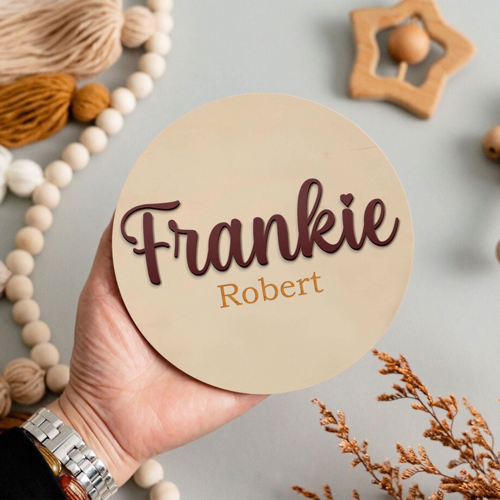 Personalized Birth Announcement Sign, Newborn Birth Arrival Baby Name 3D Sign,Hello World Newborn Sign Baby Shower Gift BX02 - Kindlytoys