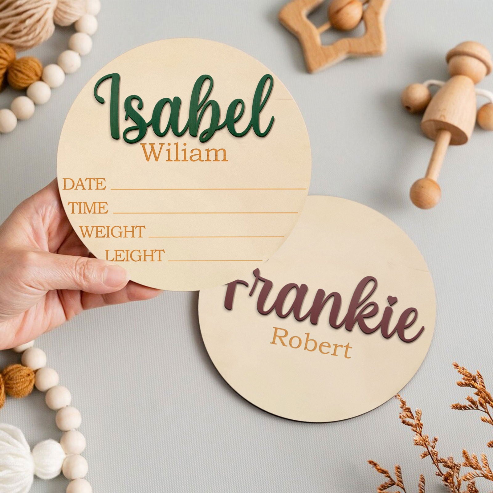 Personalized Birth Announcement Sign, Newborn Birth Arrival Baby Name 3D Sign,Hello World Newborn Sign Baby Shower Gift BX02 - Kindlytoys