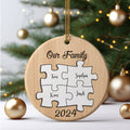 Personalized Ceramic Family Ornament, Puzzle Ornament, Pieces of our Family CX02-31 - Kindlytoys