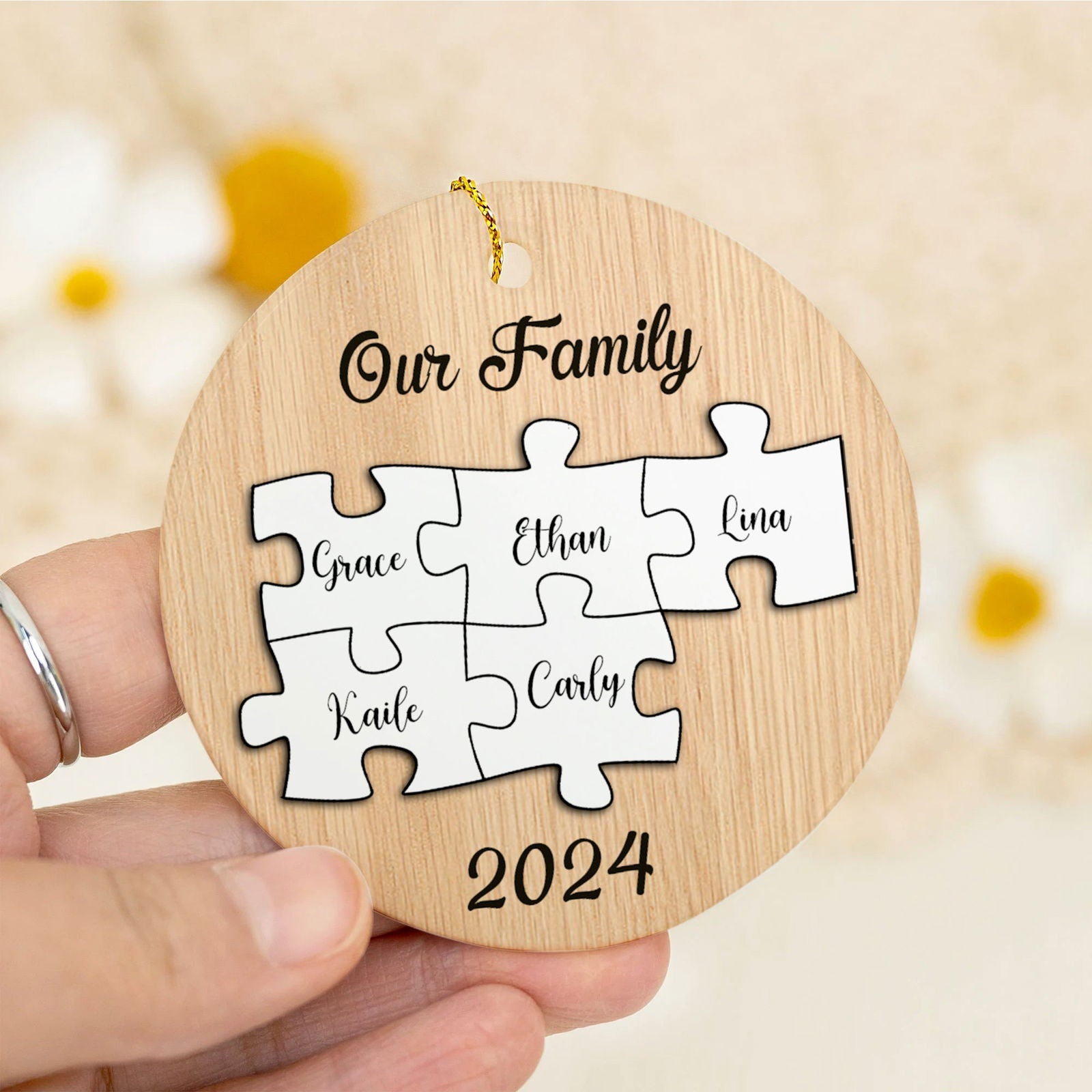 Personalized Ceramic Family Ornament, Puzzle Ornament, Pieces of our Family CX02-31 - Kindlytoys