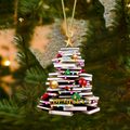 Personalized Christmas Book Tree Name Ornament, Book Lover Gift, Bookworm Gifts CF111 - Kindlytoys