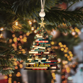 Personalized Christmas Book Tree Name Ornament, Book Lover Gift CF112 - Kindlytoys