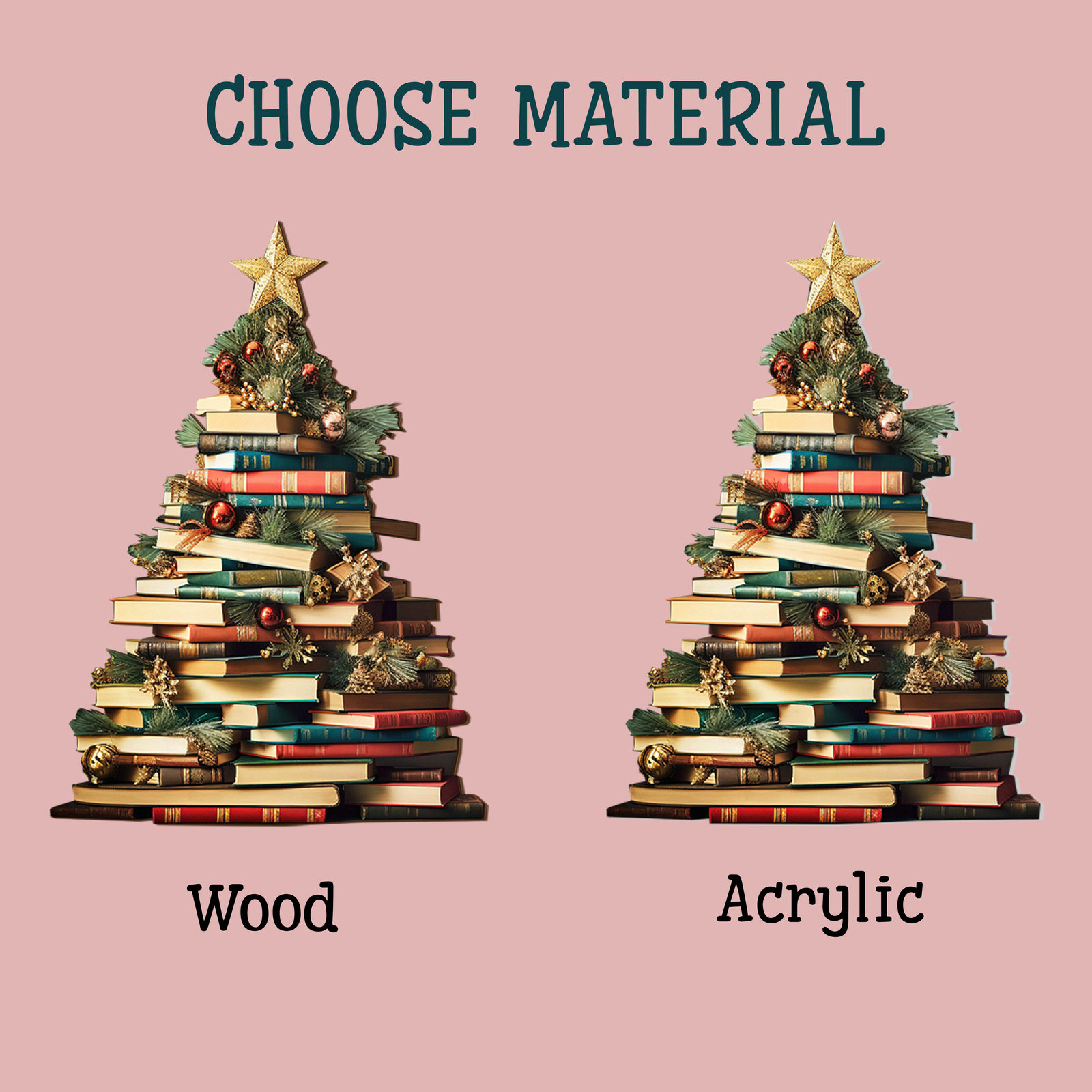 Personalized Christmas Book Tree Name Ornament, Book Lover Gift CF112 - Kindlytoys
