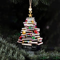 Personalized Christmas Book Tree Ornament, Book Lover Christmas Ornament CF86 - Kindlytoys