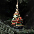 Personalized Christmas Book Tree Ornament, Book Lover Christmas Ornament CF86 - Kindlytoys