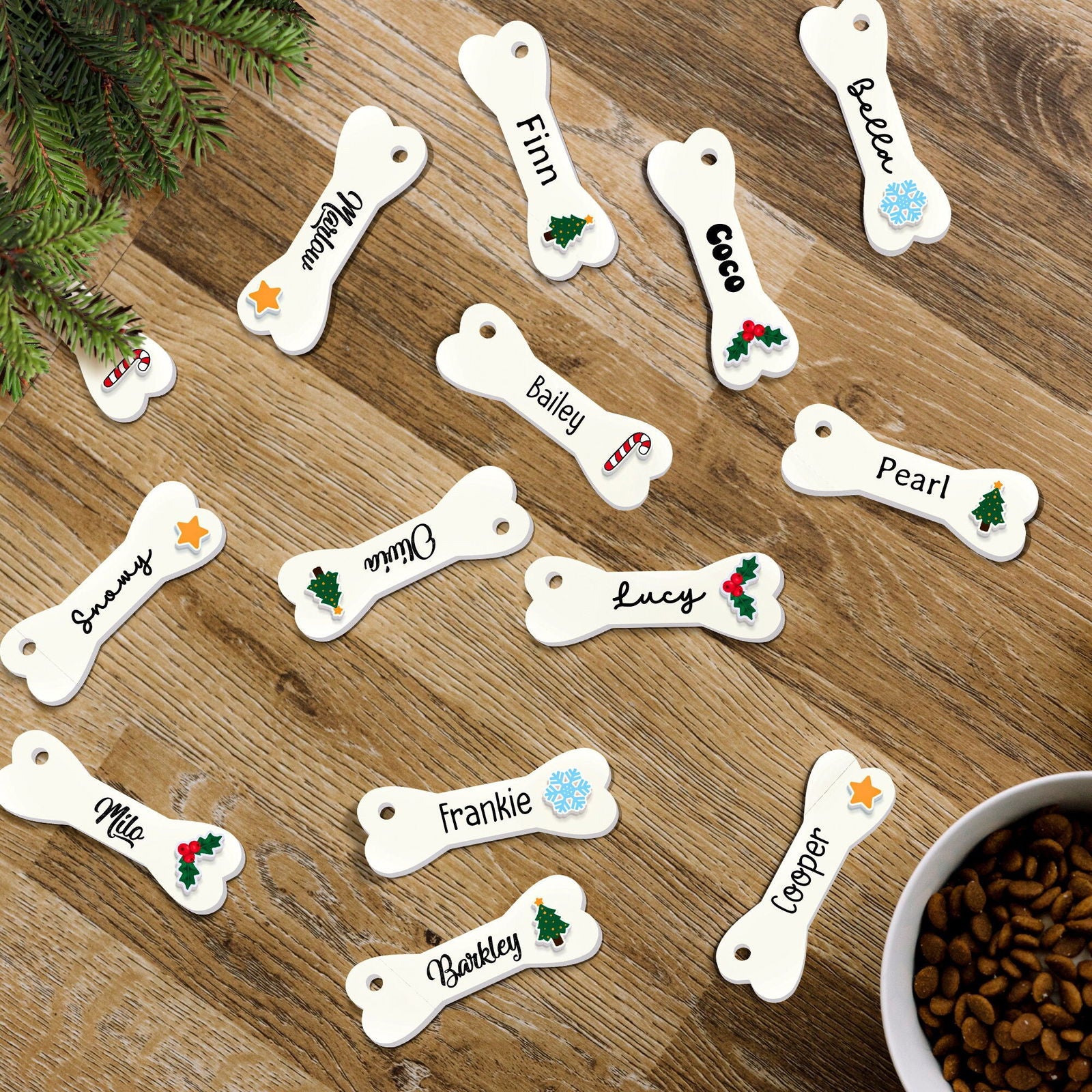 Personalized Christmas Dog Bone 2024 ornament, Personalized Pet ornaments CF28 - Kindlytoys