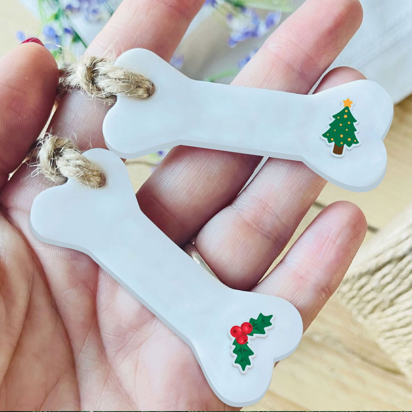 Personalized Christmas Dog Bone 2024 ornament, Personalized Pet ornaments CF28 - Kindlytoys