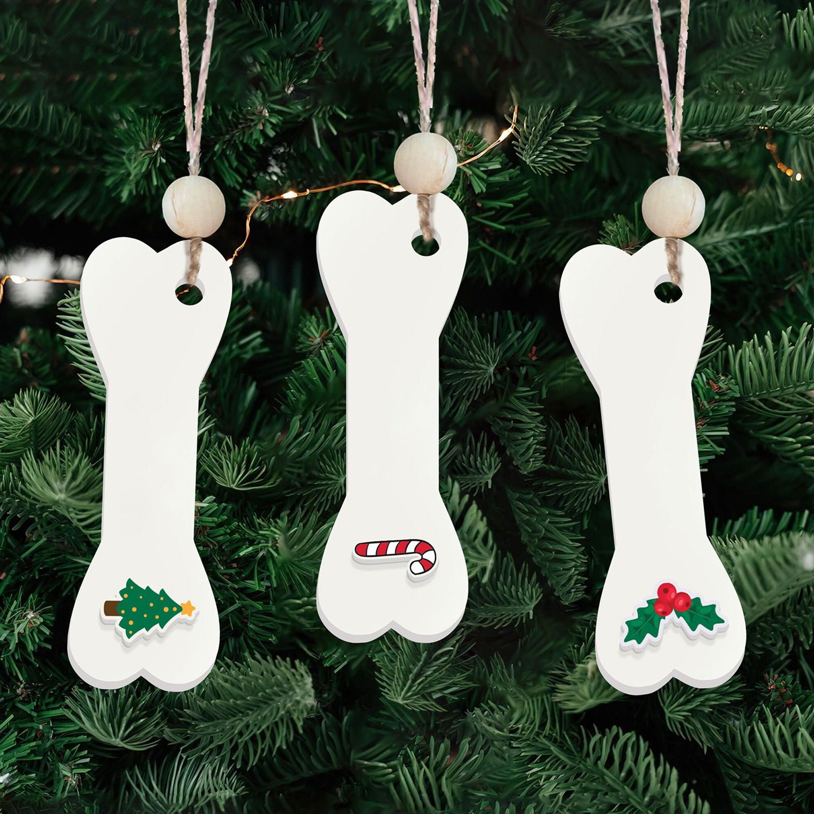 Personalized Christmas Dog Bone 2024 ornament, Personalized Pet ornaments CF28 - Kindlytoys