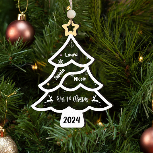 Personalized Christmas Family Names Tree Ornament