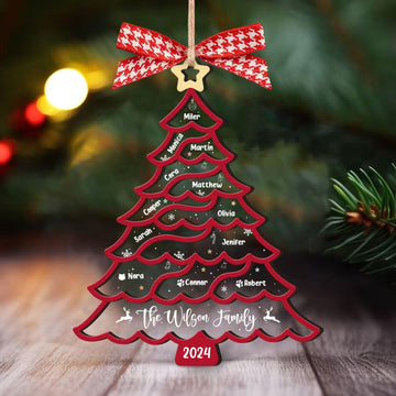 Personalized Christmas Family Names Tree Ornament