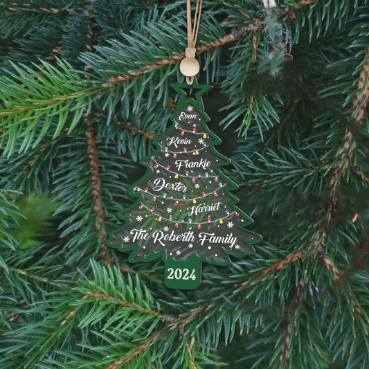Personalized Christmas Family Names Tree Ornament, Christmas Tree Name Ornament CF139 - Kindlytoys
