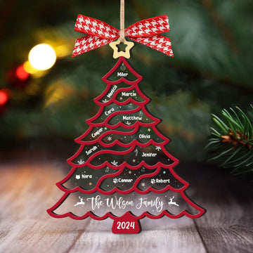 Personalized Christmas Family Names Tree Ornament, Christmas Tree Name Ornament CF49 - Kindlytoys