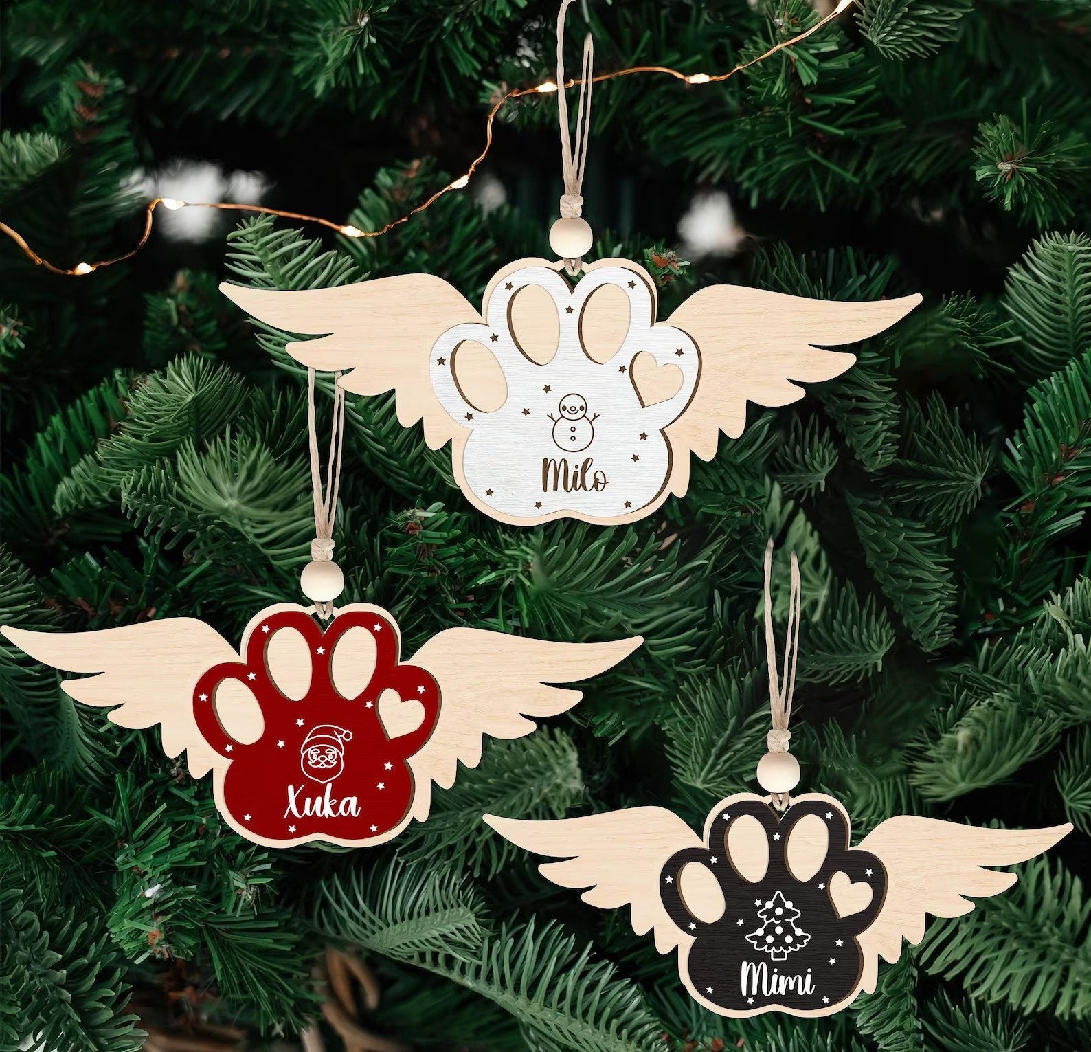 Personalized Dog 2024 Ornament, Custom Dog Paw Pet Christmas Ornament CF78 - Kindlytoys