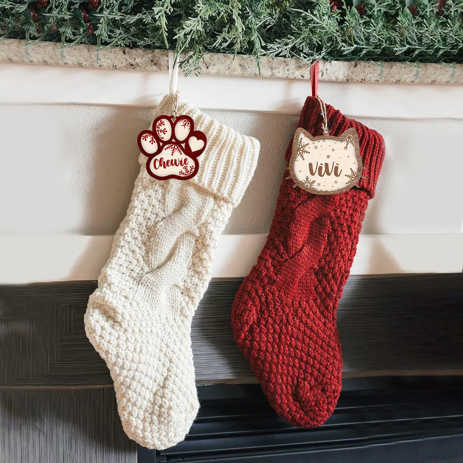 Personalized Dog Ornament, Dog Paw Ornament, Custom Pet Christmas Ornament CF42 - Kindlytoys