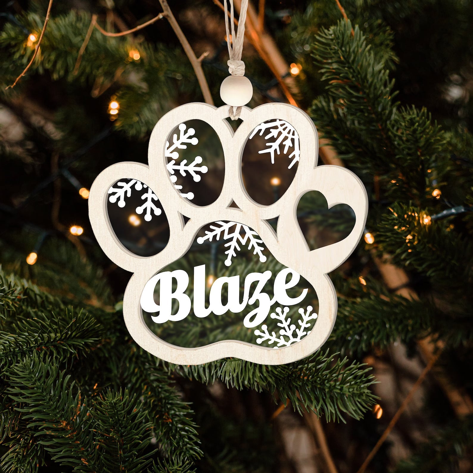 Personalized Dog Ornament, Dog Paw Ornament, Custom Pet Christmas Ornament CF42 - Kindlytoys