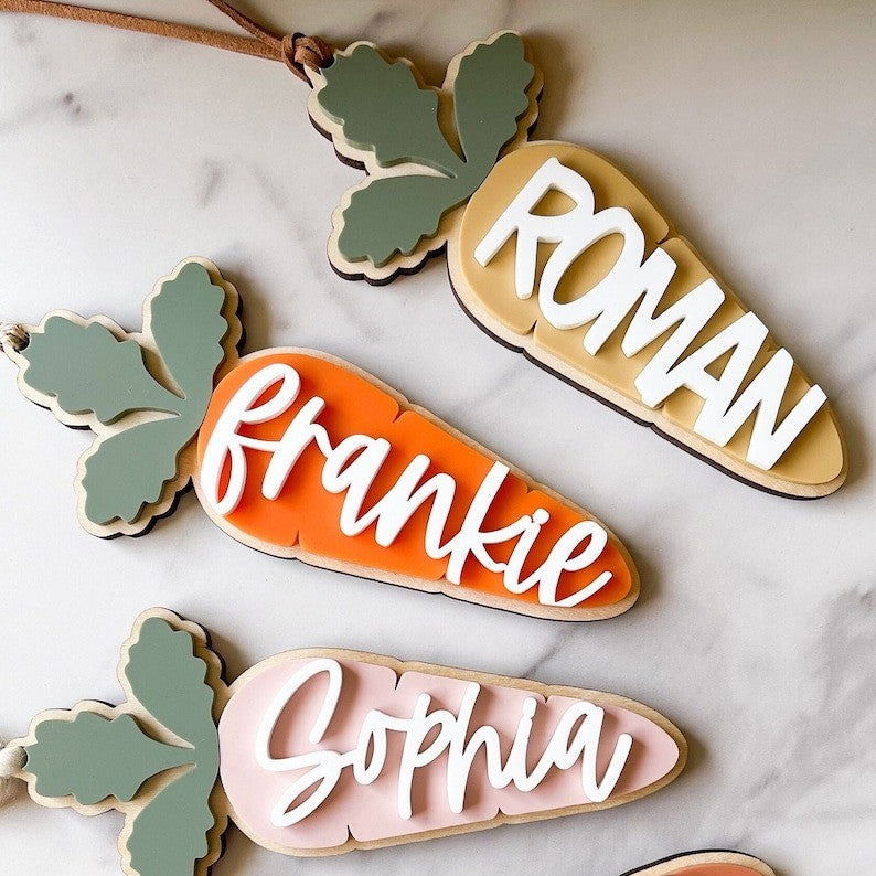 Personalized Easter Basket Tag, Easter Basket Name Tag, Carrot Easter Tag - Kindlytoys