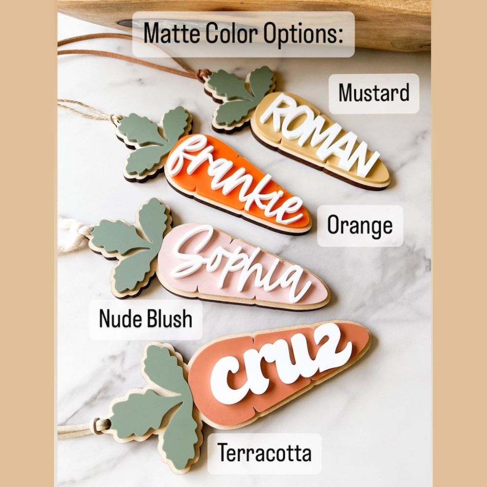 Personalized Easter Basket Tag, Easter Basket Name Tag, Carrot Easter Tag - Kindlytoys