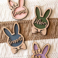 Personalized Easter Bunny Rabbit Ornaments, Wooden Easter Gifts Idea for Kids ET01 - Kindlytoys