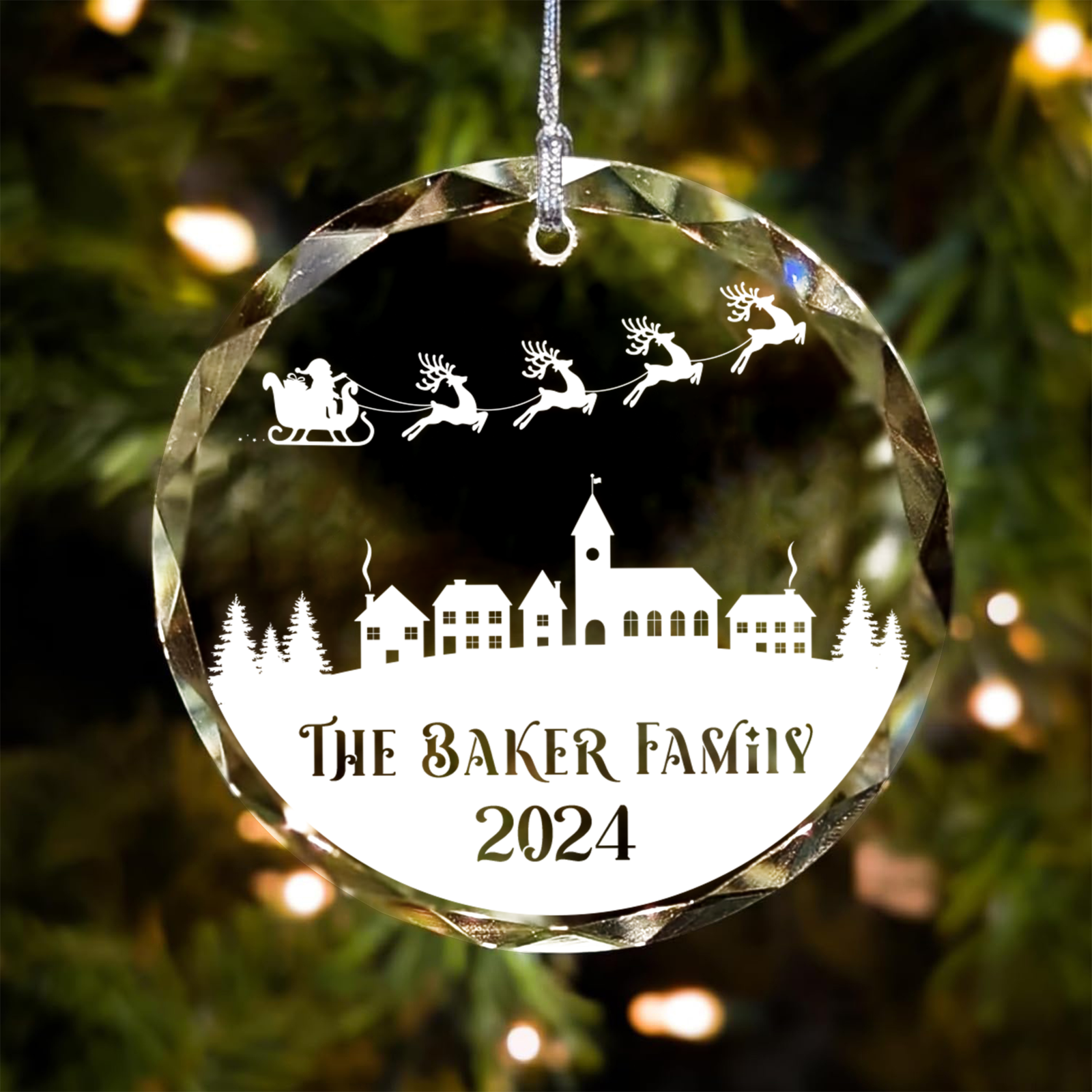 Personalized Family Christmas Glass Ornaments GX02-2 - Kindlytoys