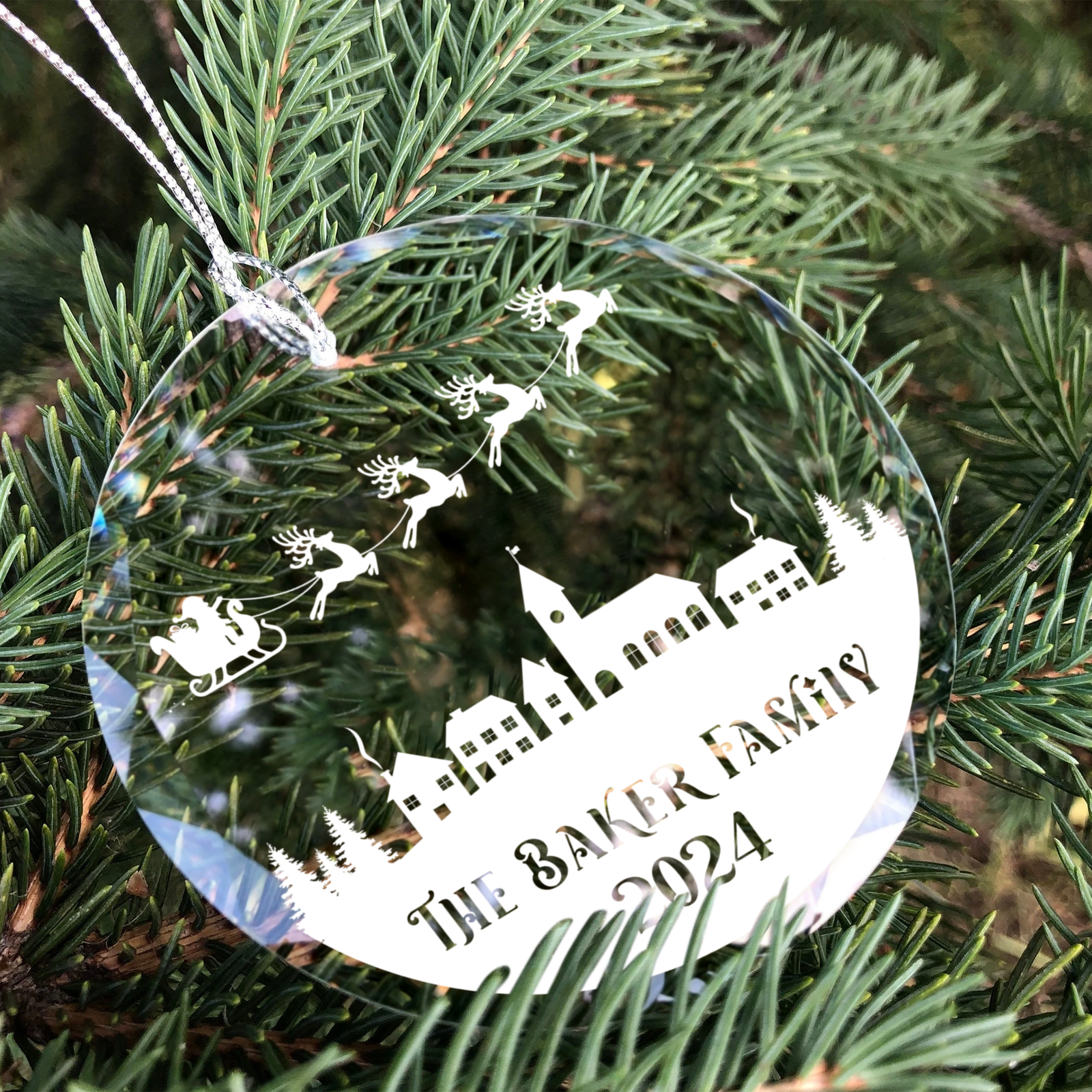 Personalized Family Christmas Glass Ornaments GX02-2 - Kindlytoys
