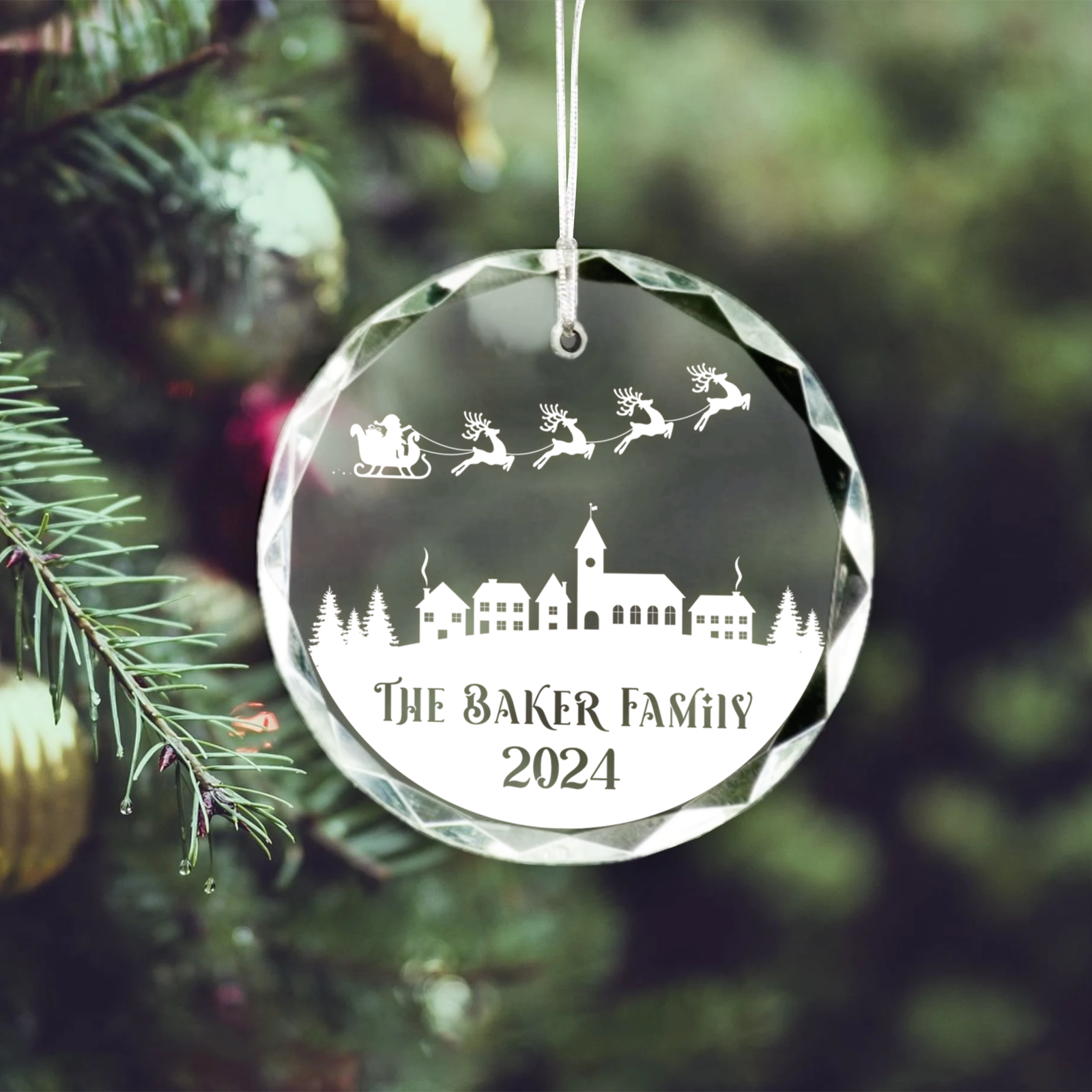 Personalized Family Christmas Glass Ornaments GX02-2 - Kindlytoys