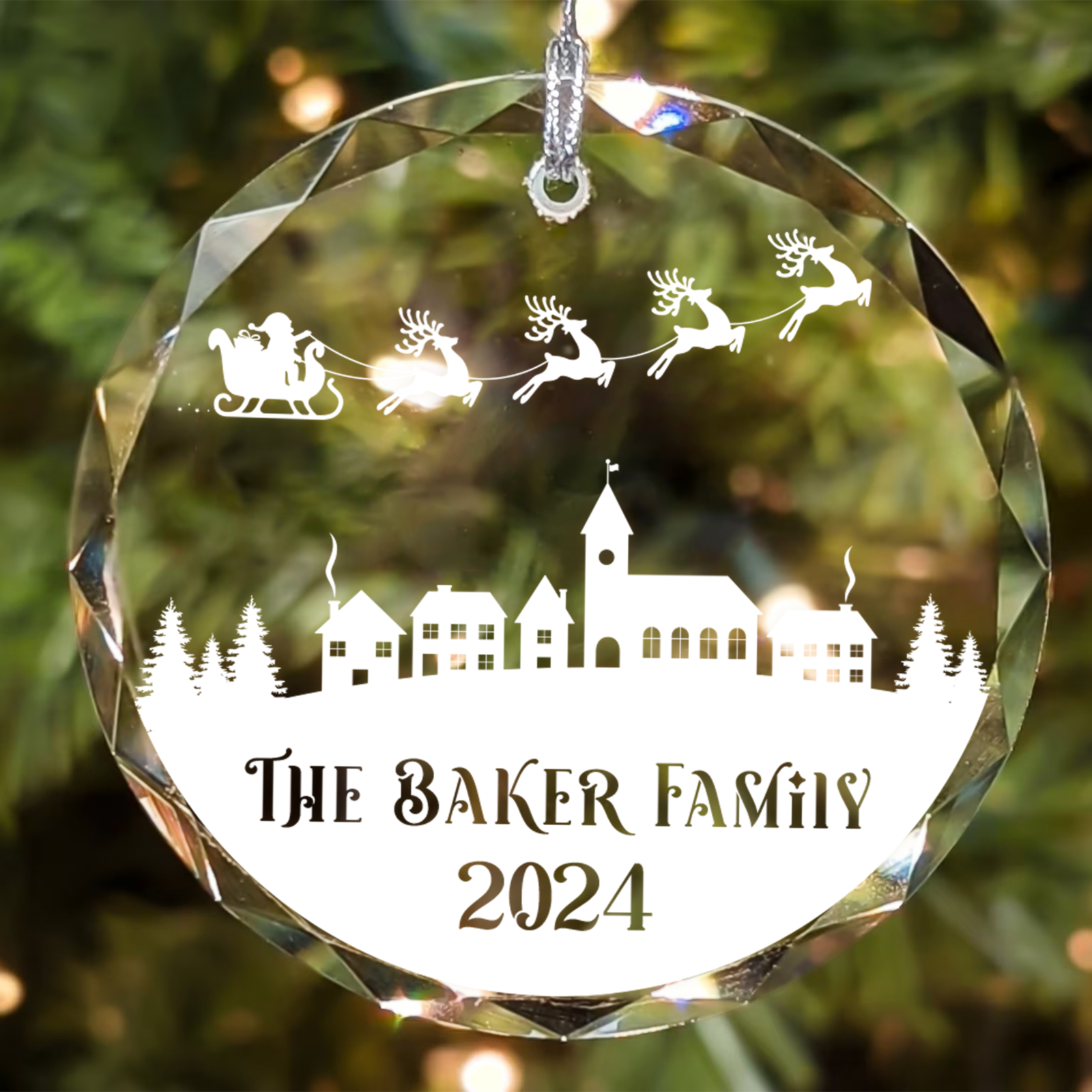 Personalized Family Christmas Glass Ornaments GX02-2 - Kindlytoys